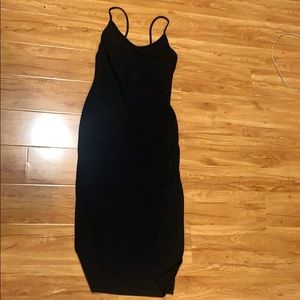 black midi dress with slits